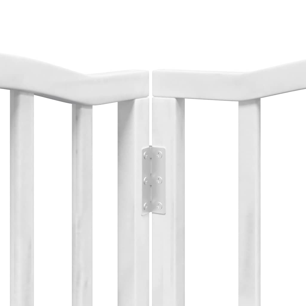Cancello Cani Porta Pieghevole Bianco 9 Pannelli 450 cm Pioppo | homemem39