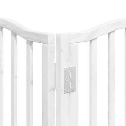 Cancello Cani Porta Pieghevole Bianco 9 Pannelli 450 cm Pioppo | homemem39