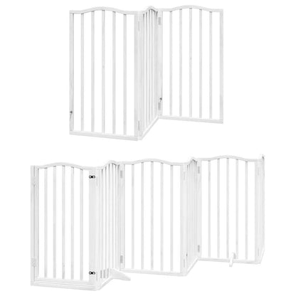 Cancello Cani Porta Pieghevole Bianco 12 Pannelli 600 cm Pioppo | homemem39