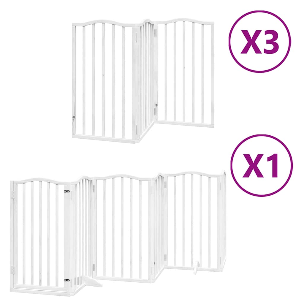 Cancello Cani Porta Pieghevole Bianco 15 Pannelli 750 cm Pioppo | homemem39