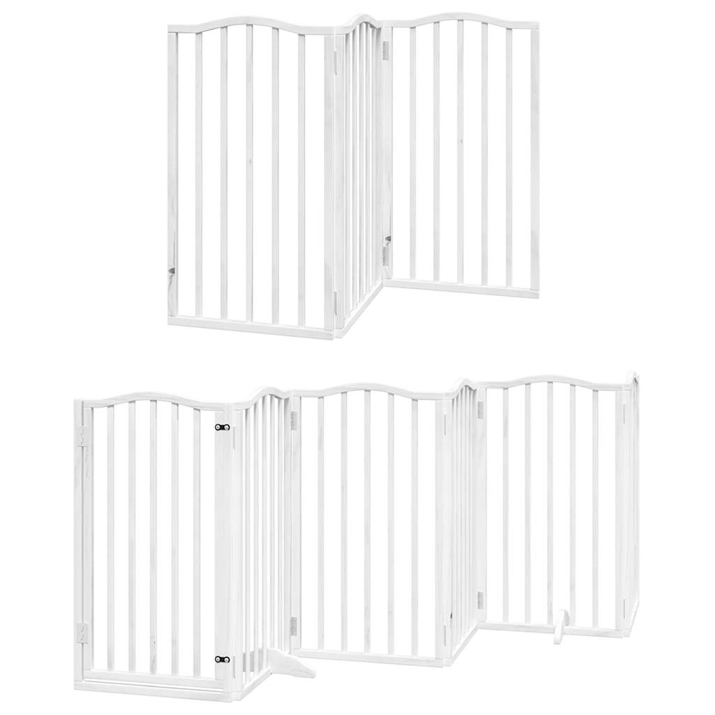 Cancello Cani Porta Pieghevole Bianco 15 Pannelli 750 cm Pioppo | homemem39