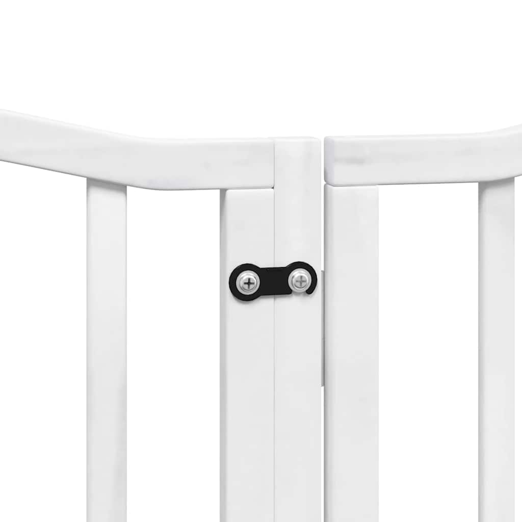 Cancello Cani Porta Pieghevole Bianco 15 Pannelli 750 cm Pioppo | homemem39