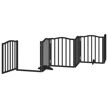 Cancello Cani Porta Pieghevole Nero 12 Pannelli 600 cm Pioppo | homemem39