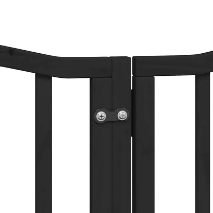 Cancello Cani Porta Pieghevole Nero 15 Pannelli 750 cm Pioppo | homemem39