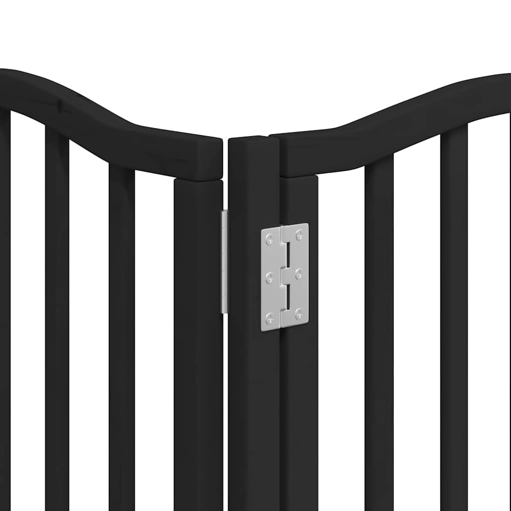 Cancello Cani Porta Pieghevole Nero 15 Pannelli 750 cm Pioppo | homemem39