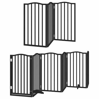 Cancello per Cani Porta Pieghevole Nero 9 Pannelli 450cm Pioppo | homemem39