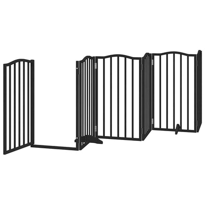 Cancello per Cani Porta Pieghevole Nero 9 Pannelli 450cm Pioppo | homemem39