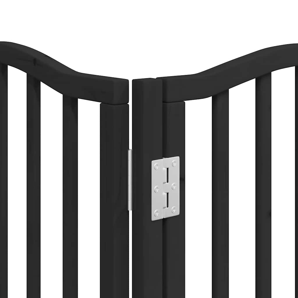 Cancello per Cani Porta Pieghevole Nero 9 Pannelli 450cm Pioppo | homemem39