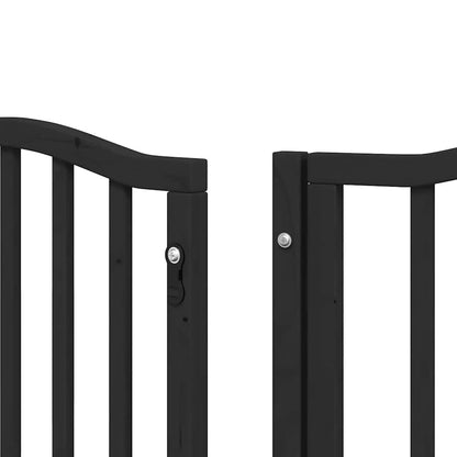 Cancello per Cani Porta Pieghevole Nero 9 Pannelli 450cm Pioppo | homemem39