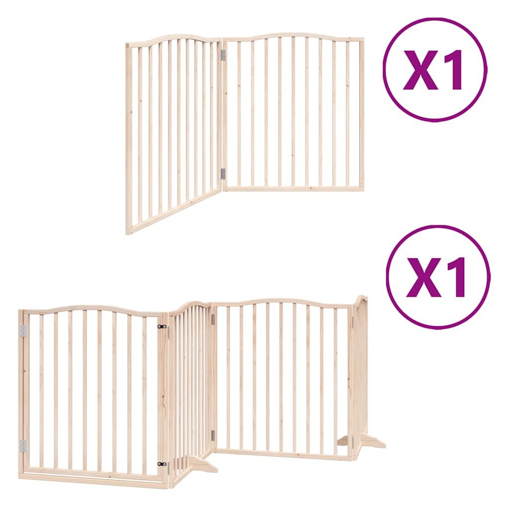 Cancello per Cani Pieghevole 6 Pannelli 480 cm Legno di Pioppo | homemem39