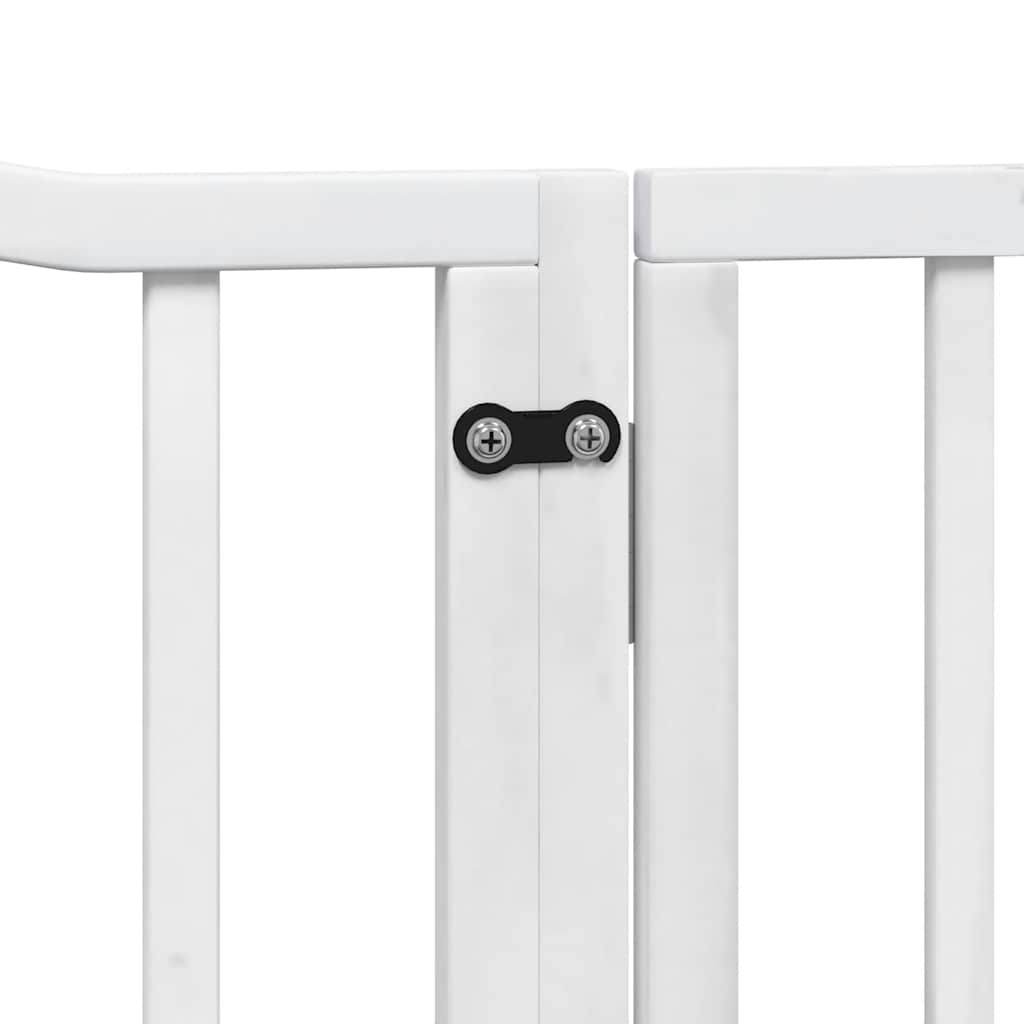Cancello Cani Porta Pieghevole Bianco 12 Pannelli 640 cm Pioppo