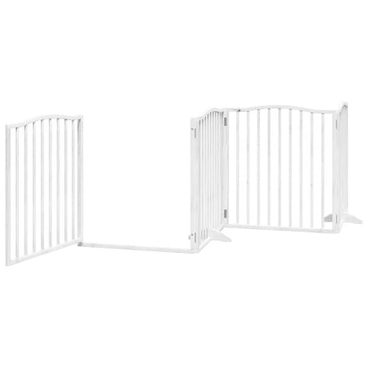 Cancello Cani Porta Pieghevole Bianco 10 Pannelli 800 cm Pioppo | homemem39