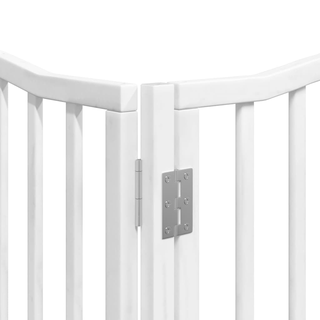 Cancello Cani Porta Pieghevole Bianco 12 Pannelli 960 cm Pioppo | homemem39