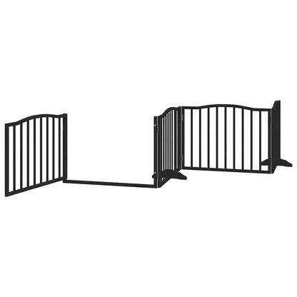 Cancello Cani Porta Pieghevole Nero 10 Pannelli 800 cm Pioppo | homemem39