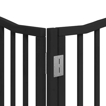 Cancello Cani Porta Pieghevole Nero 10 Pannelli 800 cm Pioppo | homemem39