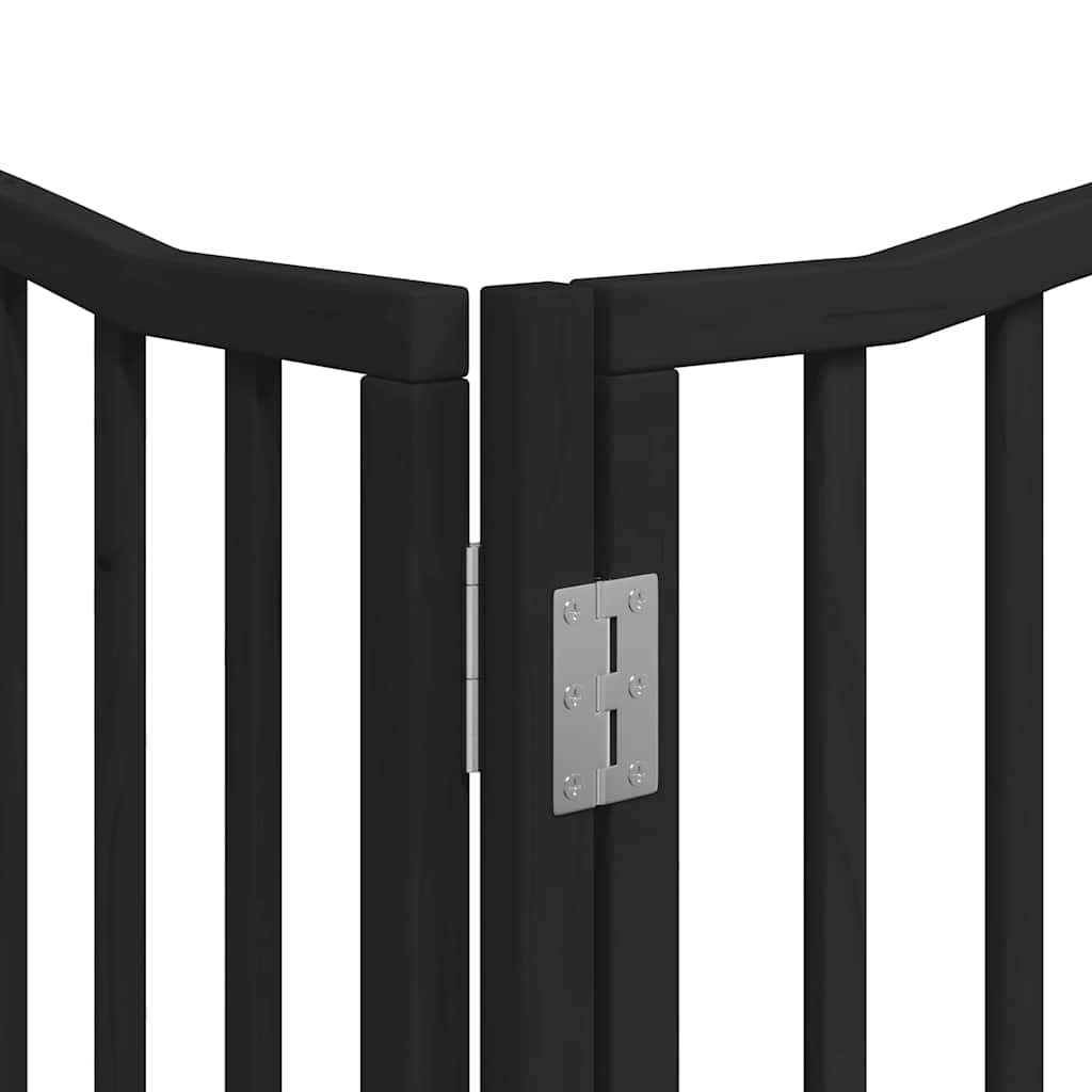 Cancello Cani Porta Pieghevole Nero 10 Pannelli 800 cm Pioppo | homemem39
