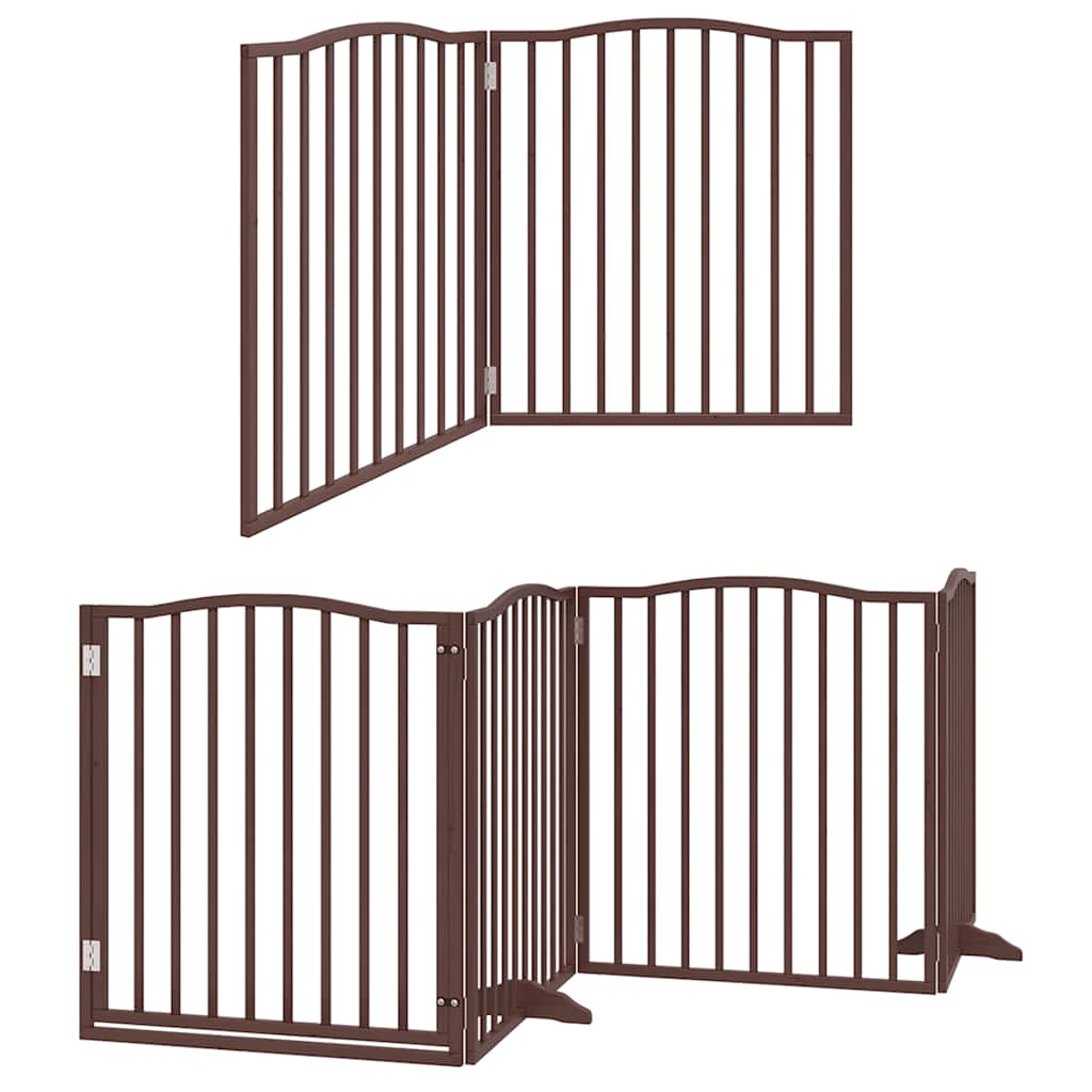 Cancello Cani Porta Pieghevole Marrone 6 Pannelli 480cm Pioppo | homemem39