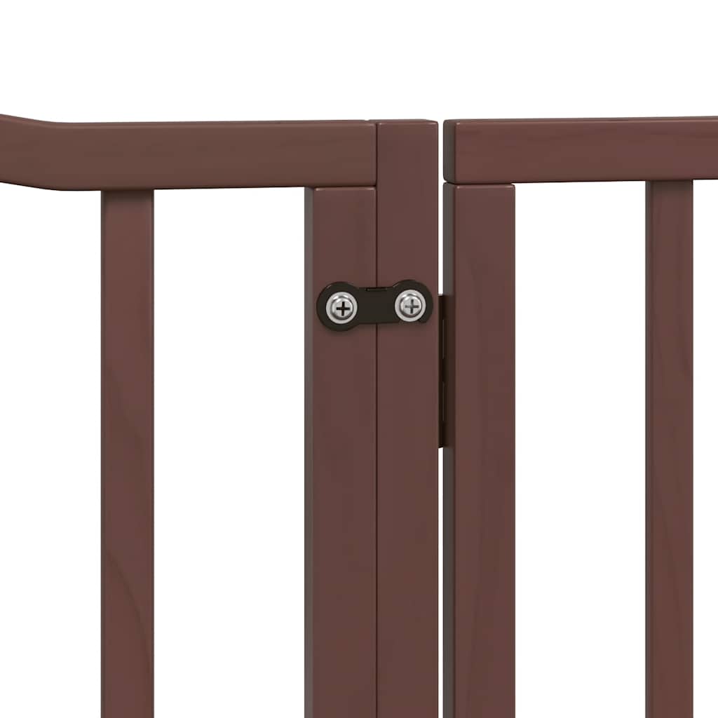 Cancello Cani Porta Pieghevole Marrone 8 Pannelli 640cm Pioppo | homemem39