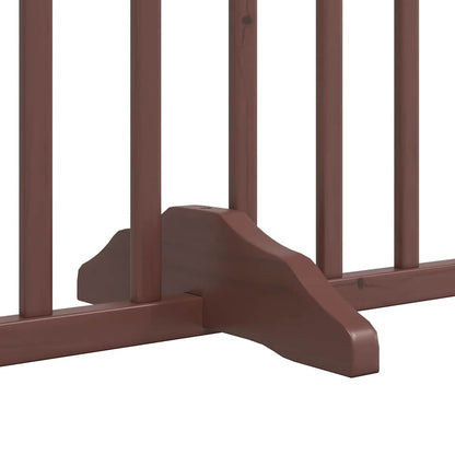Cancello Cani Porta Pieghevole Marrone 8 Pannelli 640cm Pioppo | homemem39