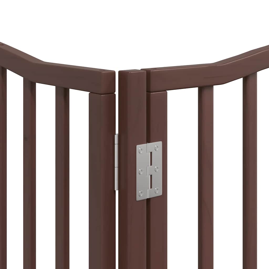 Cancello Cani Porta Pieghevole Marrone 8 Pannelli 640cm Pioppo | homemem39