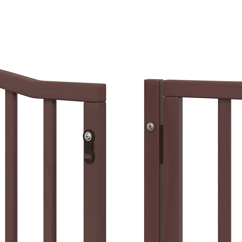 Cancello Cani Porta Pieghevole Marrone 8 Pannelli 640cm Pioppo | homemem39