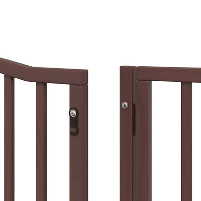 Cancello Cani Porta Pieghevole Marrone 8 Pannelli 640cm Pioppo | homemem39