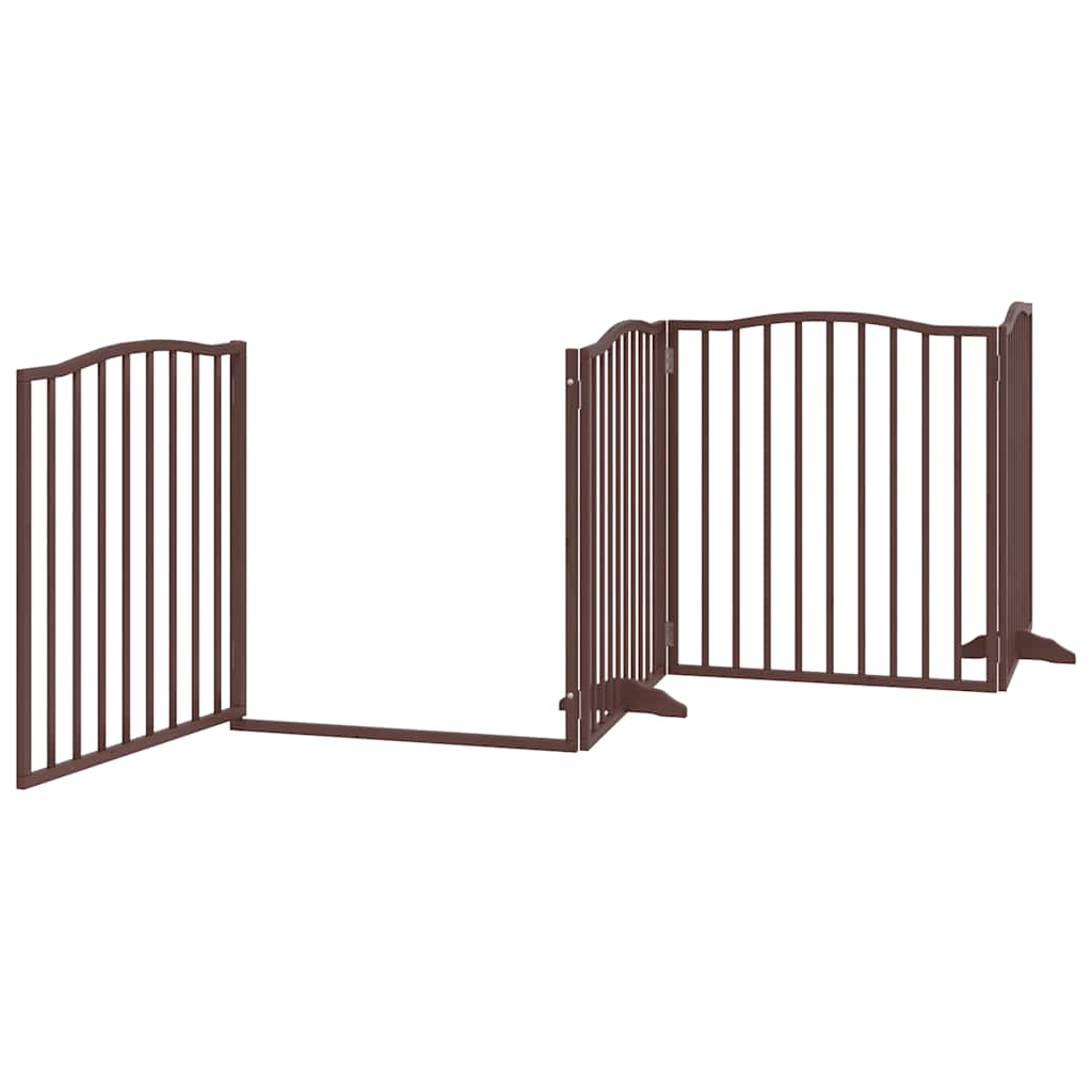 Cancello Cani Porta Pieghevole Marrone 10 Pannelli 800cm Pioppo | homemem39
