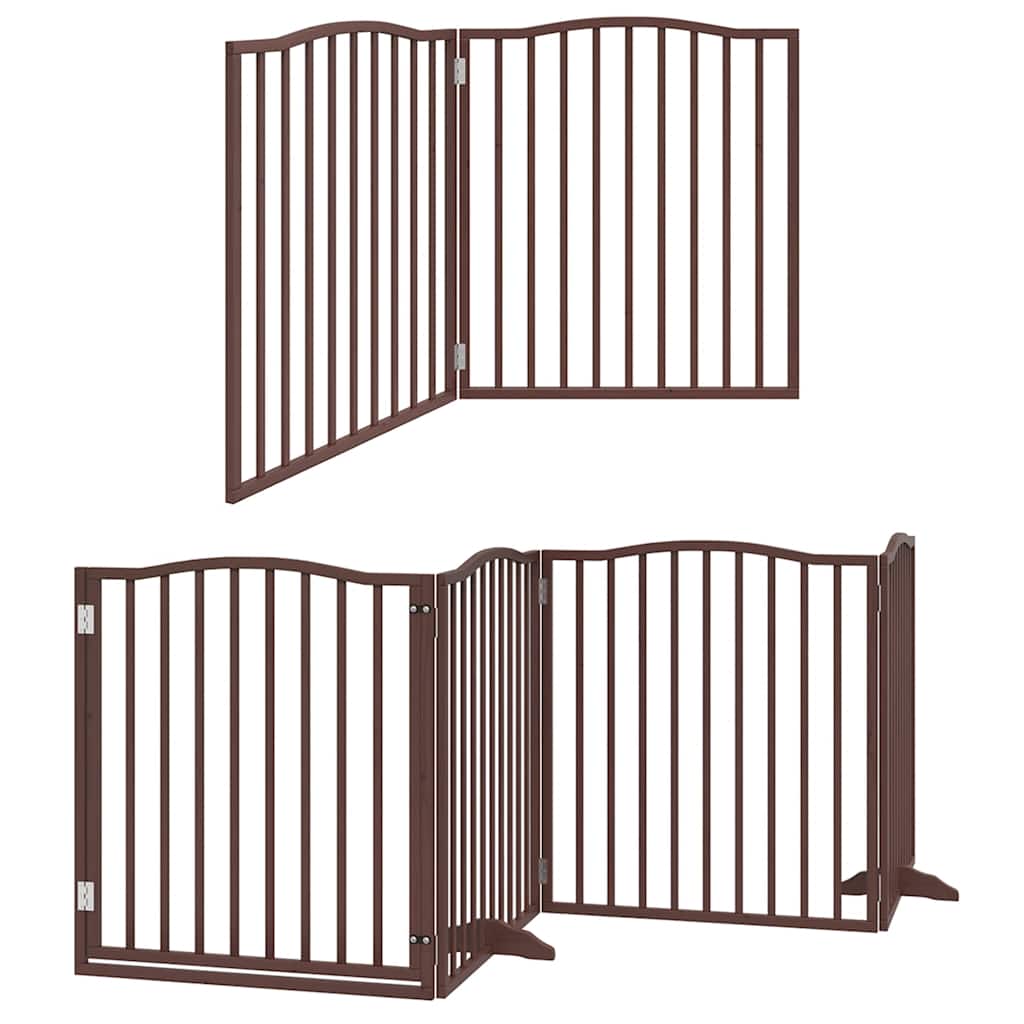 Cancello Cani Porta Pieghevole Marrone 12 Pannelli 960cm Pioppo | homemem39