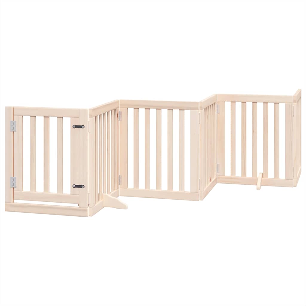 Cancello per Cani con Porta Pieghevole 9 Pannelli 450 cm Pioppo | homemem39