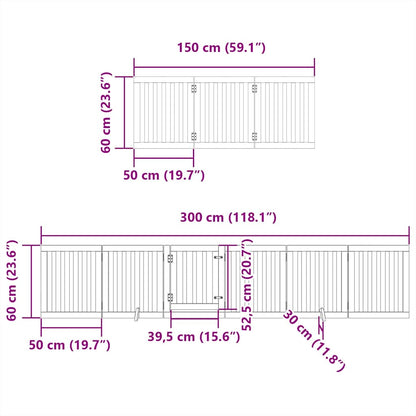 Cancello per Cani Porta Pieghevole 15 Pannelli 750 cm in Pioppo | homemem39