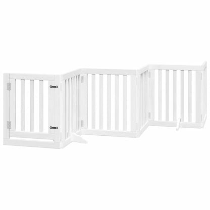 Cancello Cani Porta Pieghevole Bianco 12 Pannelli 600 cm Pioppo | homemem39
