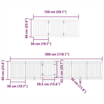 Cancello Cani Porta Pieghevole Bianco 12 Pannelli 600 cm Pioppo | homemem39