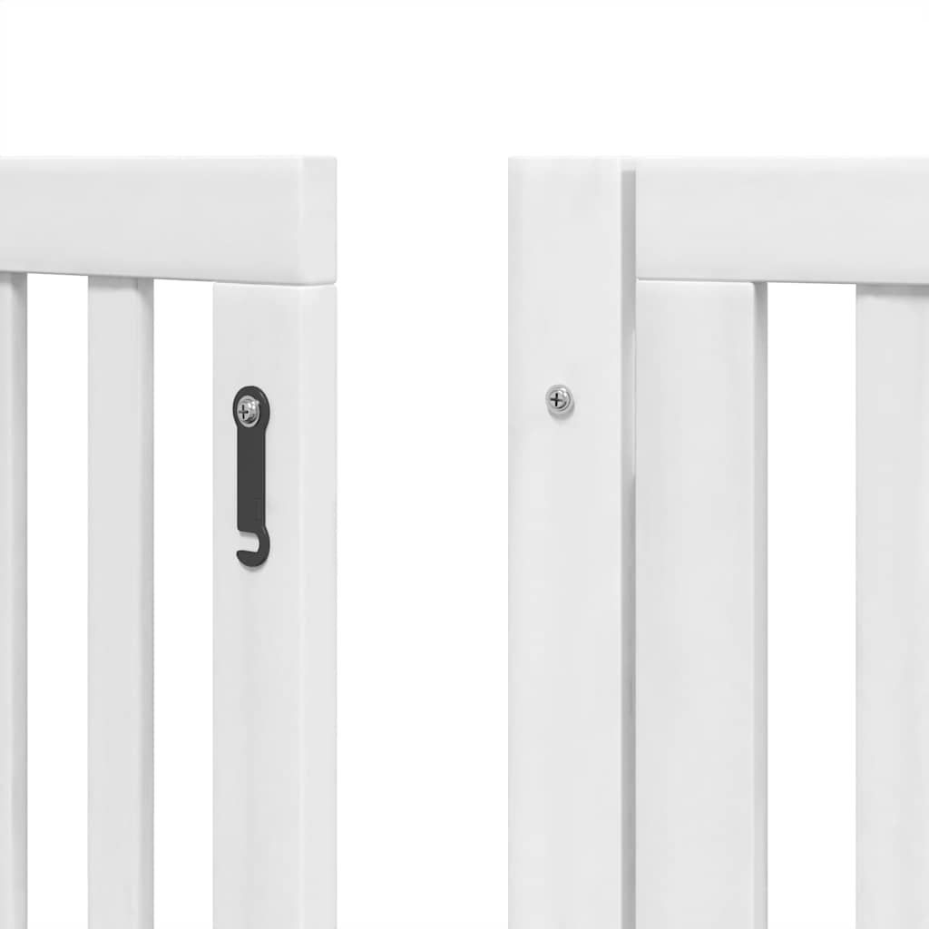 Cancello Cani Porta Pieghevole Bianco 15 Pannelli 750 cm Pioppo | homemem39