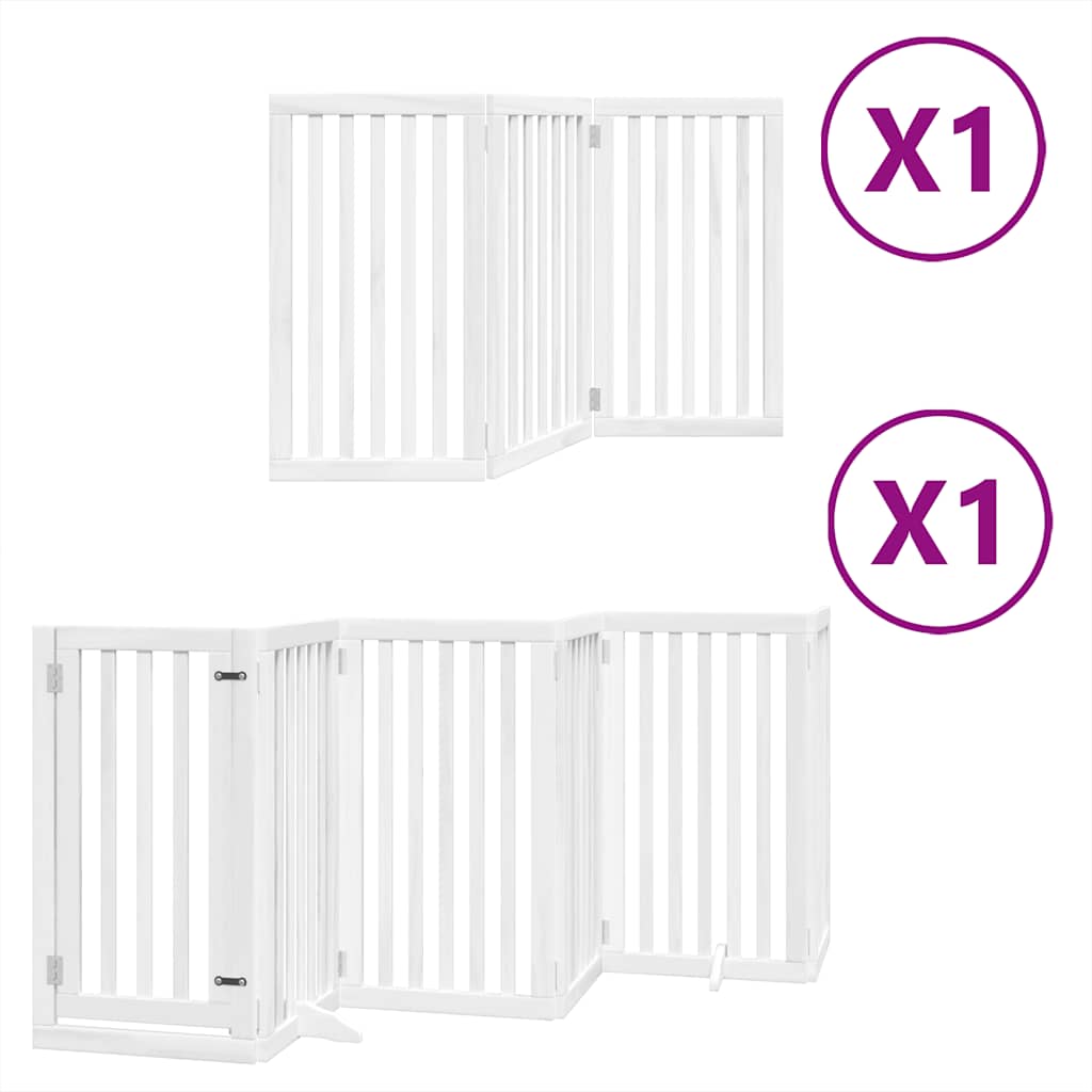 Cancello Cani Porta Pieghevole Bianco 9 Pannelli 450 cm Pioppo | homemem39