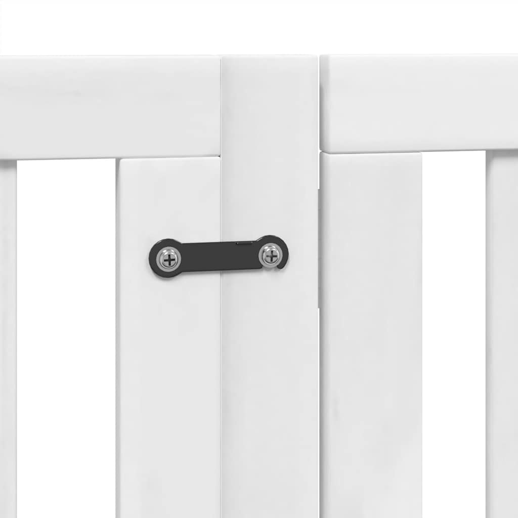Cancello Cani Porta Pieghevole Bianco 9 Pannelli 450 cm Pioppo | homemem39