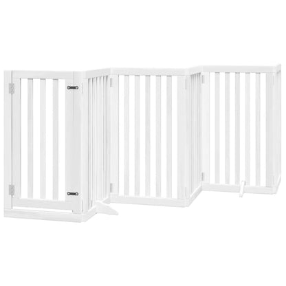 Cancello Cani Porta Pieghevole Bianco 12 Pannelli 600 cm Pioppo | homemem39