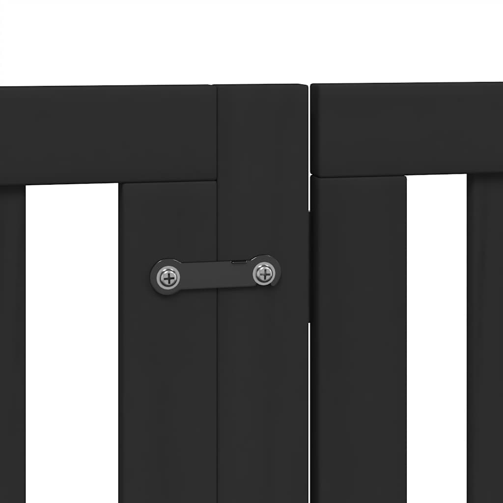 Cancello per Cani Porta Pieghevole Nero 9 Pannelli 450cm Pioppo | homemem39