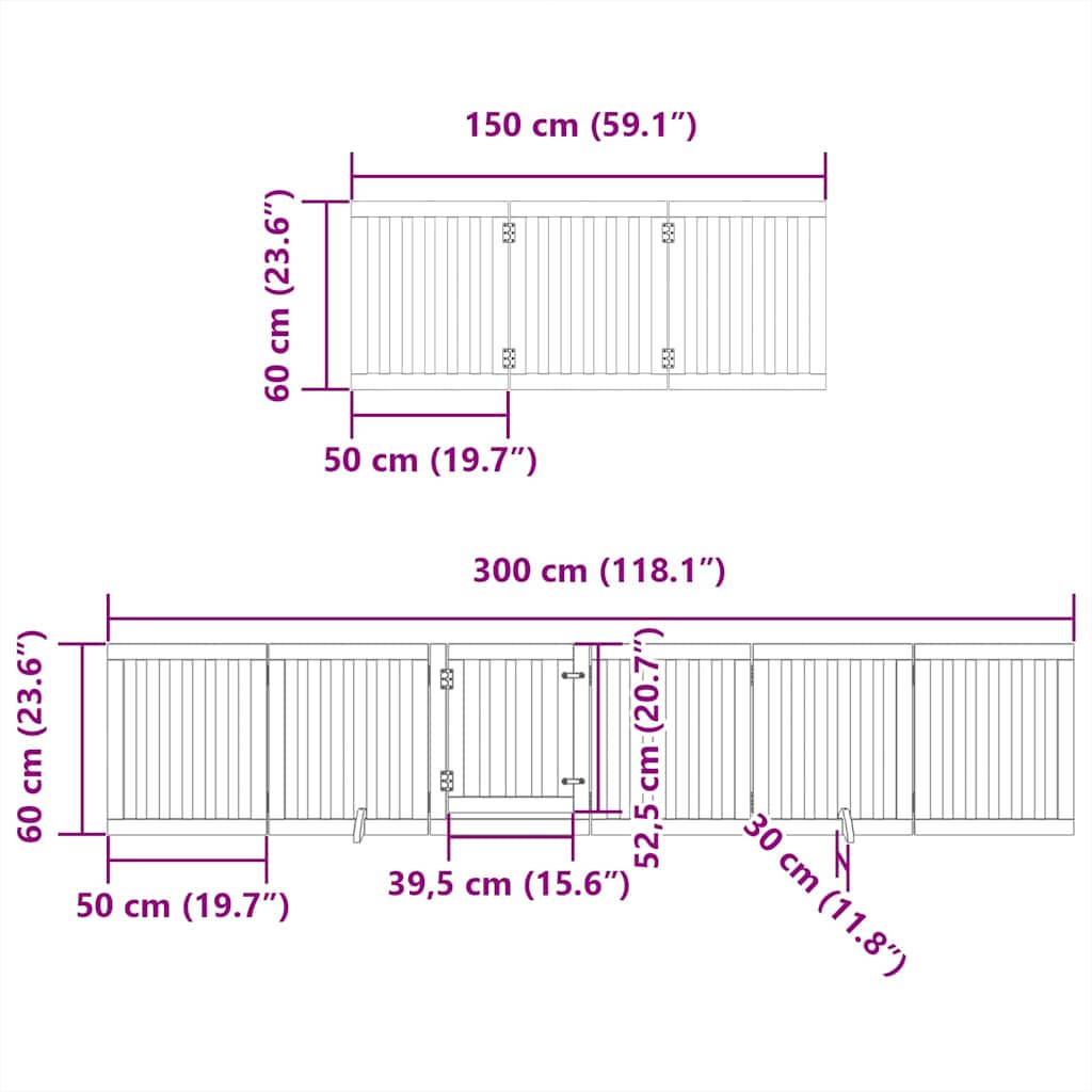 Cancello per Cani Porta Pieghevole Nero 9 Pannelli 450cm Pioppo | homemem39