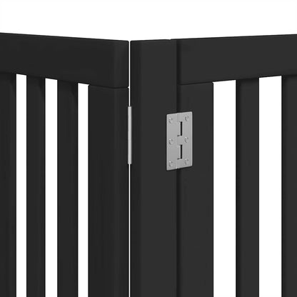 Cancello per Cani Porta Pieghevole Nero 9 Pannelli 450cm Pioppo | homemem39