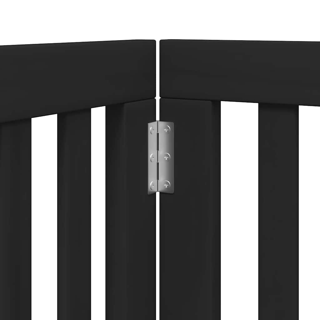 Cancello Cani Porta Pieghevole Nero 15 Pannelli 750 cm Pioppo | homemem39