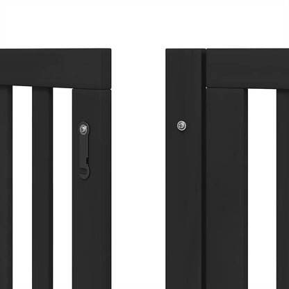 Cancello Cani Porta Pieghevole Nero 15 Pannelli 750 cm Pioppo | homemem39