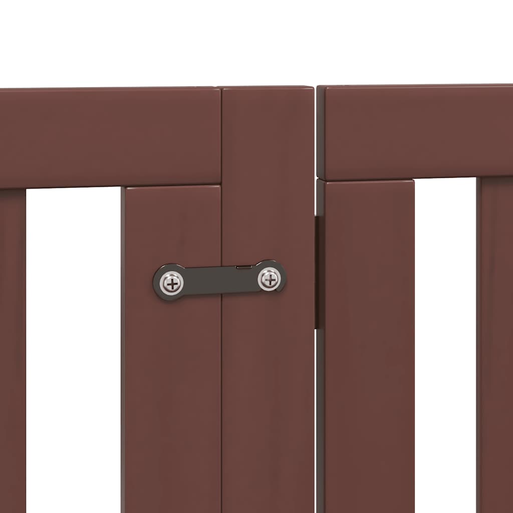 Cancello Cani Porta Pieghevole Marrone 9 Pannelli 450cm Pioppo | homemem39