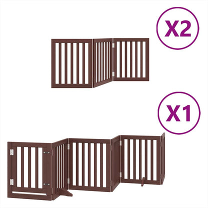 Cancello Cani Porta Pieghevole Marrone 12 Pannelli 600cm Pioppo | homemem39