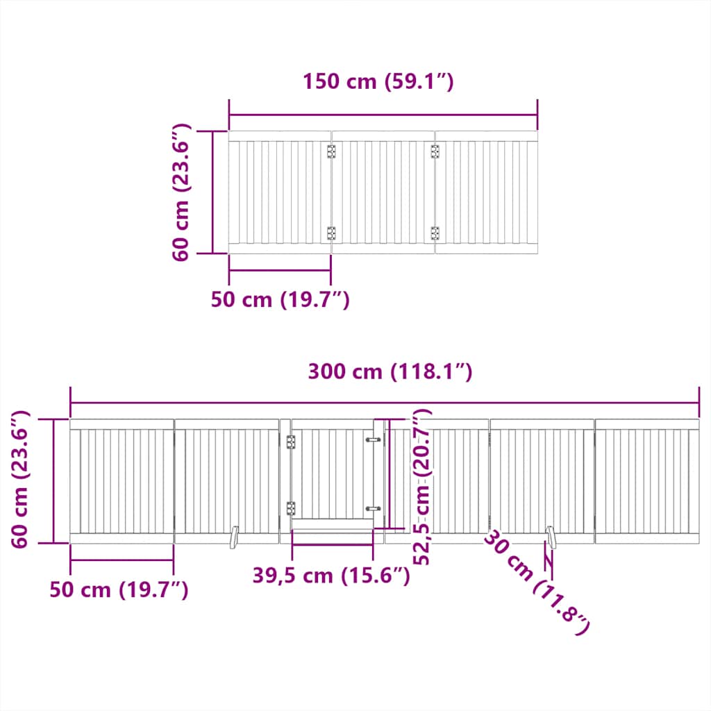 Cancello Cani Porta Pieghevole Marrone 12 Pannelli 600cm Pioppo | homemem39