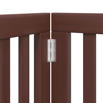 Cancello Cani Porta Pieghevole Marrone 9 Pannelli 450cm Pioppo
