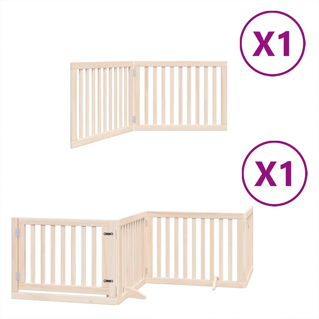 Cancello per Cani Pieghevole 6 Pannelli 480 cm Legno di Pioppo | homemem39