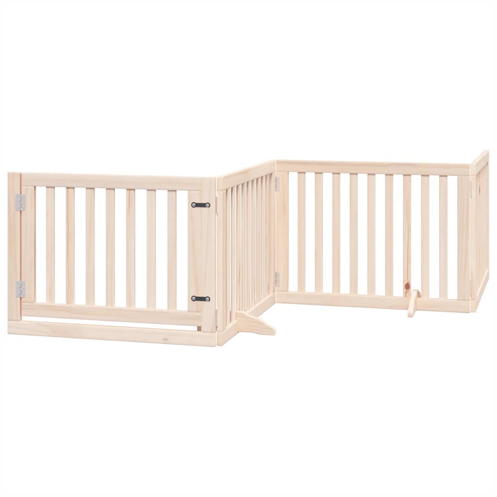 Cancello per Cani Pieghevole 6 Pannelli 480 cm Legno di Pioppo | homemem39