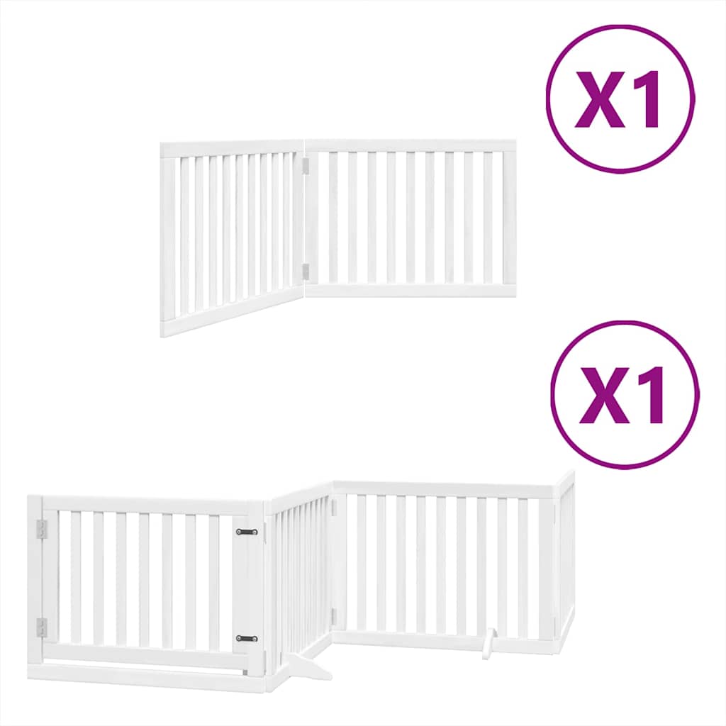 Cancello Cani Porta Pieghevole Bianco 6 Pannelli 480 cm Pioppo | homemem39