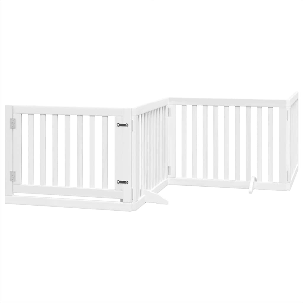 Cancello Cani Porta Pieghevole Bianco 6 Pannelli 480 cm Pioppo | homemem39