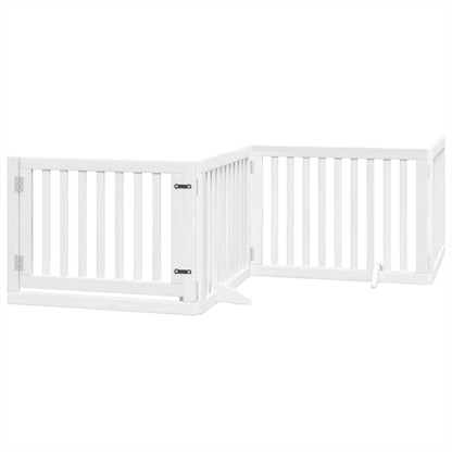 Cancello Cani Porta Pieghevole Bianco 10 Pannelli 800 cm Pioppo | homemem39